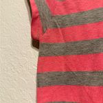 Beverly Hills Polo Club Pink Gray Striped V-Neck Tee Women’s Size L Large Casual Photo 8