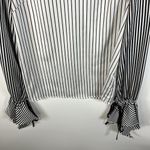 DO+BE Striped Long Sleeve Top Black White Womens Size Medium Flare Tie Sleeve Photo 3