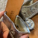 Jack Rogers Palm Beach wedge leather sandals silver tan Photo 2
