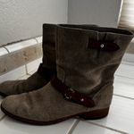 Coach  Taupe Suede Ankle Boots with Buckle Photo 1