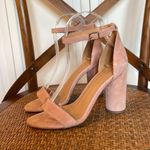 J.Crew light pink suede rounded block heel sandals size 6 Photo 4