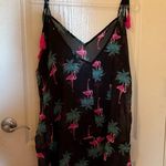Tropical Flamingo Black Camisole Size 1X Photo 0