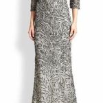 Alice + Olivia beaded black and white gown Photo 0