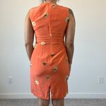 90s Casual Corner‎ Sleeveless 100% Silk Orange Sheath Dress Floral Retro Mini Size 2 Photo 2