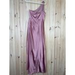 Lulus NWT  Signature Elegance Rose Satin One-Shoulder Maxi Dress Bridesmaid Sz M Photo 4
