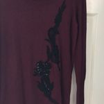 Apt. 9 NEW Sequin Lace Burgundy Sweater Women’s Size Small Appliqué red crewneck maroon Photo 3