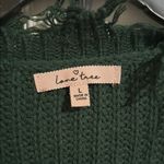 Love Tree  Frayed Hem V-Neck Sweater in Forest Green Photo 1