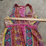 Lily White Size Medium M boho Indie Sleeveless Top Purple Abstract Deep V Neck Photo 2