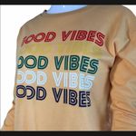 URBAN NATION Long Sleeve "Good Vibes" Crop Top Long Sleeve Orange Size XS Photo 2