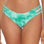 Becca  Crystal Ribbed Scoop Bikini Bottoms Strappy Tie Dye Blue XS Photo 0
