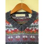 Valerie Stevens Vintage 90s Womens Hand Knit Fair Isle Chunky Wool Sweater Sz PM Photo 2
