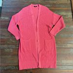 Frye 100% Cotton Duster Knit Cardigan in Coral Pink ~ Size Large ππ Photo 4