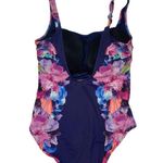 *Lands' End Swimsuit Womens Size 12L Multi Floral One Piece Beach Resort Travel Purple Photo 1