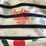 Boden USA Boden Great Breton Striped Blouse Hearts Birds Sz 12 Long Sleeve Boatneck Summer Photo 4