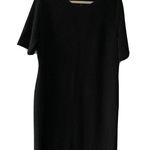 Mario Serrani Italy Womens Size XL Black Ribbed Short Sleeve Sheath Dress Photo 0