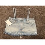 ZARA  Women's Denim Skirt Tank Top XS Light Blue Photo 2
