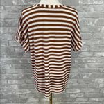 Jane and Delancey  Brown and White Striped Short Sleeve Top Photo 2