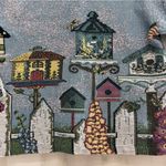 SUGAR STREET WEAVERS rare 90s birdhouse printed jacket M blue tapestry artsy Size M Photo 8