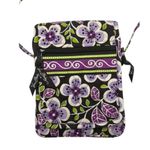 Vera Bradley Plum Petals Mini Quilted Crossbody Purse Purple Floral Card Holder Photo 1