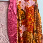 SCHWEITZER LINEN Burnout Silk Robe Orange Pink Lingerie Nighty Honeymoon Size 0 Photo 4