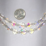 Vintage AB Rainbow Coated Crystal Beaded Boho Double Strand Necklace Photo 1
