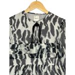 Anthropologie  Maeve Animal Print Sheer Ruffle Long Sleeve Mini Dress Size XXS Photo 5