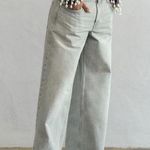 ZARA  NWOT gray mid rise wide leg jeans Photo 0
