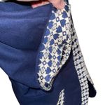 NWT KISUA AFRICA WOMEN’s Size Large Zip Front Short Sleeve Navy And Cream Blue Photo 1