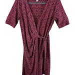 Motherhood Maternity Navy Blue Pink Short Sleeve Jersey Knit Wrap Dress Size S Photo 6