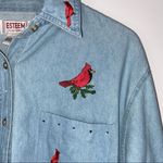 esteem jean button up with cardinals embroidery Photo 5