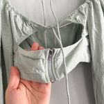 Princess Polly | Green Crop Tie-Back Long Sleeve Top | Sz 6 Photo 3