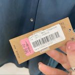 NEW Cremieux Blue Velvet Button Down Blouse Large Long Photo 5