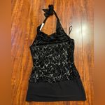 Y2K vintage White House Black Market Gray Velvet Burnout Tank haulter Top xs Photo 13