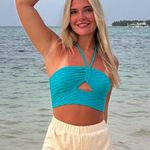 Boutique Blue crop top Photo 1