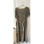 Vintage PEAR Brand Women's Maxi Cotton Dress Size M Striped buttons applique USA Brown Size M Photo 1