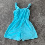 Jasmine Rose Aqua Blue Terry Cloth Sleep Romper SIZE M Size M Photo 4