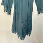 ASTR  The Label Boho Teal Blue Lace Belted‎ Fringe Romper Small Photo 2