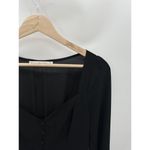 Abercrombie & Fitch Black Longsleeve Sweetheart Button Through Top Women Size S Photo 3