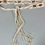 Beige Turquoise Stone Beaded Medallion Woven Weaved String Sash Waist Belt O/S 🩵🤎 Tan Photo 2