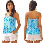 Lilly Pulitzer Womens Coral Tank Top in Blue Into the Deep size XXS Photo 1