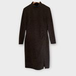 Lauren Ralph Lauren Charcoal Gray Long Sleeve Knit Dress – Size 14 Black Photo 1