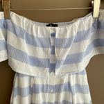 Lulus Cotton Off the Shoulder Striped Midi Dress Photo 6