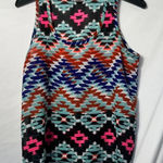 delia*s Blue, Pink,‎ black, and white Aztec Print Sheer Tank Top Photo 0