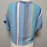 Buckle PATRONS OF PEACE Multicolored Stripe Tie Front Crop Top Size Medium Photo 6