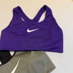 Nike ‎ Drifit Sports Bras Bundle Set of 2 Gray Purple Racerback Athletic Workout Photo 1