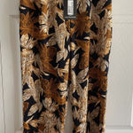 Pretty Little Thing  Womens 12 Black Palm Leaf Print Beach Flares Pants NEW Photo 0