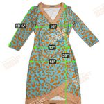 J. McLaughlin Blythe Faux Wrap Dress Leopard Greek Key Turquoise Orange Size S Photo 6