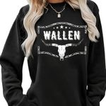 🆕 Wallen Plus XXL Country Black Sweatshirt Shirt Top Nashville‎ Cowgirl NEW Photo 1