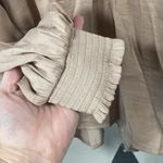 Ryegrass Top Women's Size Medium Taupe Brown Peasant Top Smocked Long Sleeve NEW Photo 3