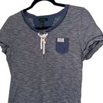 Ralph Lauren Ralph Lauren Jeans Co Striped Lace Up Top Women's Medium Navy White Photo 1